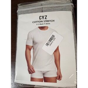 CYZ C-Neck T-Shirts Mens L Grey New 2-Pack Cotton Stretch Undershirts